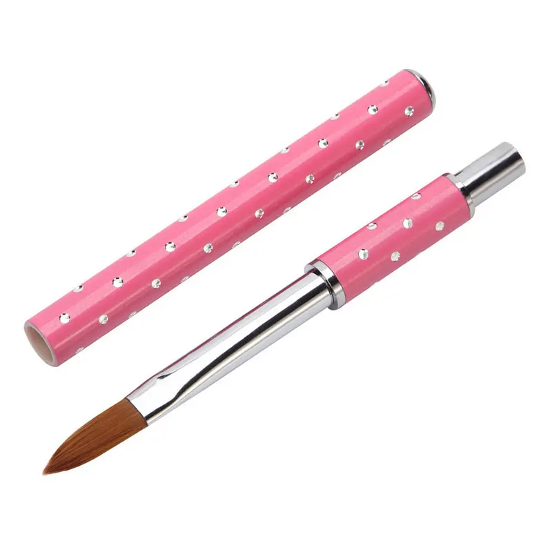 1PCS Nail Art Kolinsky Sable Acrylic Brush Pen UV Gel Polish DIY Painting Drawing Carving Pen Manicure Tools No,2 4 6 8 10