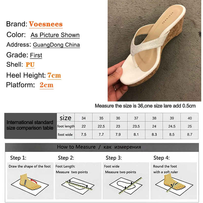 Summer New Woman Slides Japanese Style Beach Slippers Wedges Platform Wearable Non-Slip Women Shoes High Heels Flip-Flops Sandal