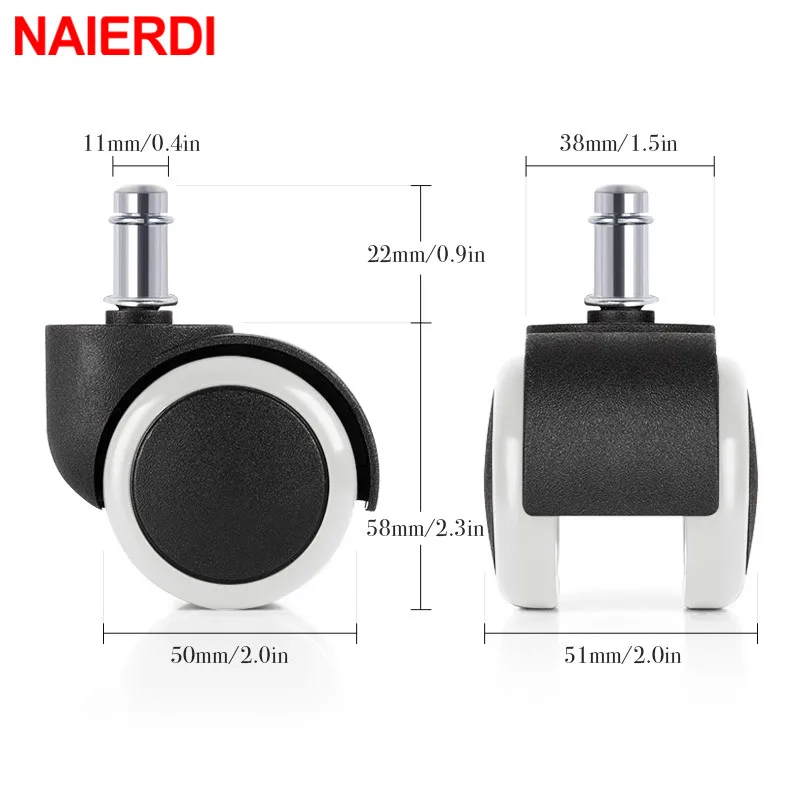 NAIERDI 5pcs Universal Mute Wheel 2