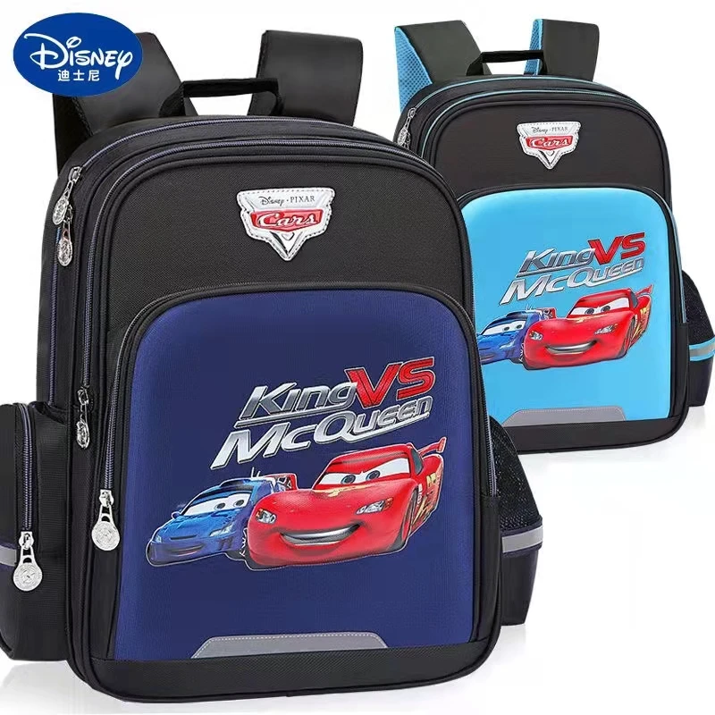 

Disney Mickey McQueen School Bags For Boys Primary Student Shoulder Orthopedic Backpack Car Large Capacity Grade 1-6 Kids Gifts