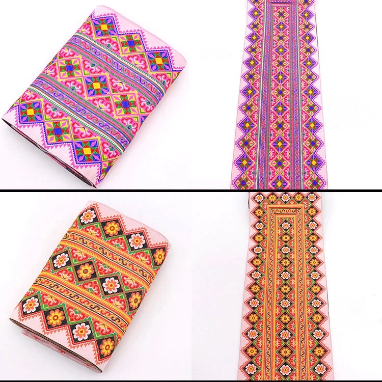 1 sztuka Hmong Miao geometria haft żakardowe taśmy etniczne koronki 70x20cm wstążka Tribal tybet sukienka Boho tekstylia domowe wystrój szyć