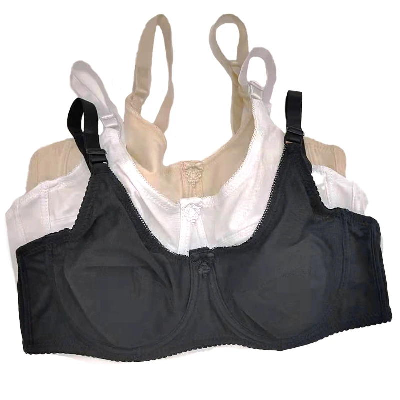 Klasyczny czarny biały beżowy biustonosz damski Top Push Up Comfort Cotton Lingerie Leisure Active Underwire 34-46 B C D E Cup Underwear C20