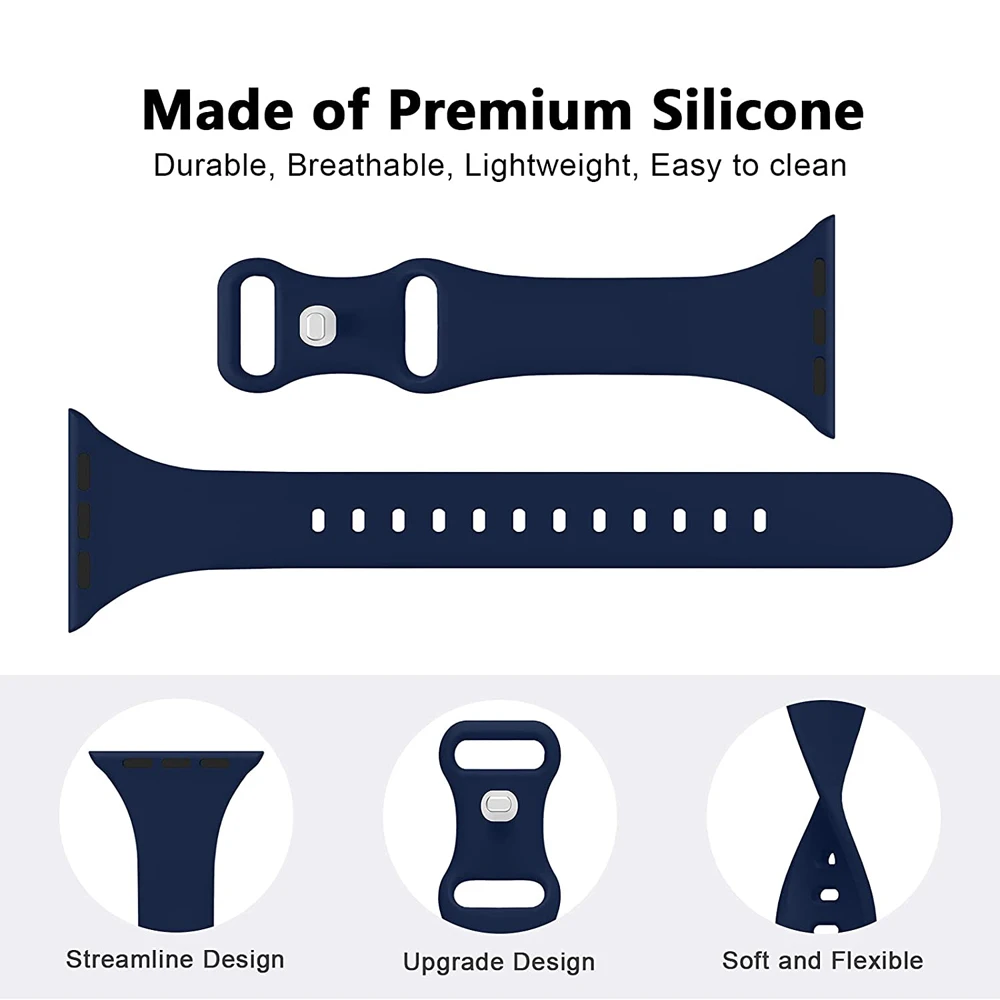 YAYUU ضئيلة سيليكون الفرقة ل سوار ساعة يد آبل 38 مللي متر 42 مللي متر 40 مللي متر 44 مللي متر 41 مللي متر 45 مللي متر رقيقة لينة ضيق حزام ل iWatch سلسلة 7 6 5 4 ...
