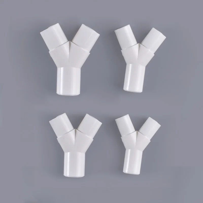 PVC Plastic Y Type Tee Y Tee Fork Water Pipe Tee Drip Box Tee Joint 16mm / 20mm 1Pcs