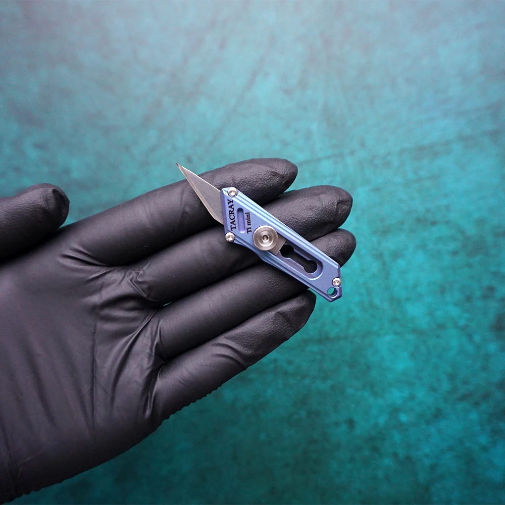 Tacray Titanium Mini Utility Knife Wallpaper Knife Outdoor Portable Selfdefense Survival Rescue Key Brass Sharp Pocket Knives