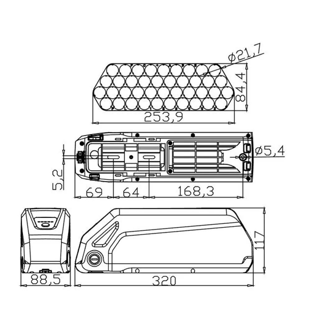 36v48v HaiChuang 21700 bateria obudowa z tworzywa sztucznego trzymaj 40 sztuk na rower z uchwytem HENGCHANG Dropshipping