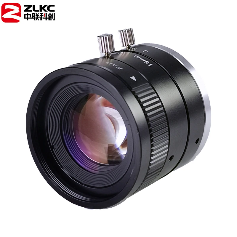 ZLKC 3.0Megapixel C Mount 16mm 2/3 Inch FA Machine Vision Fixed Focal Lenth Industrial Camera Manual Iris Lens CCTV Surveillance