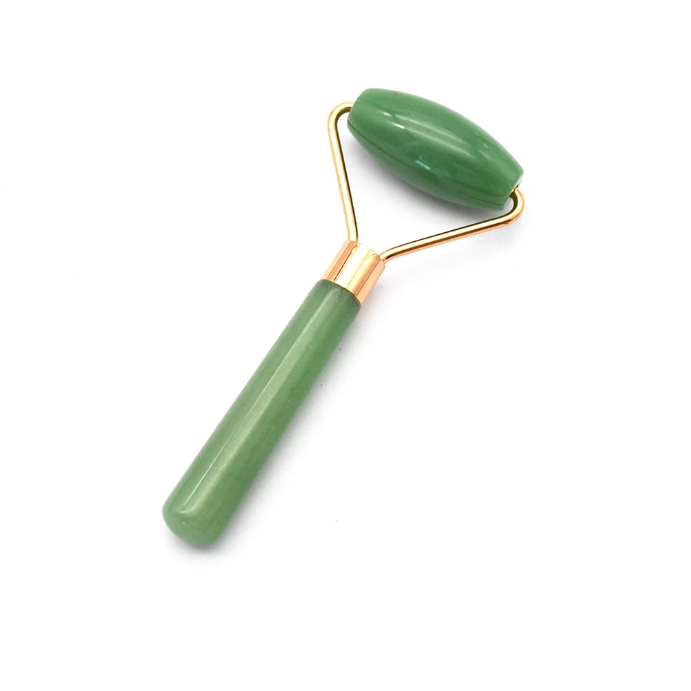 

Small Green Aventurine Jade Roller Straight Handle To Massage Neck, Face ,Eye Area Anti-Fine Line