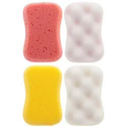 4pcs Shower Bath Bath Sponge Skin-Friendly Sponges Scrubbers Bathing Tools For Bathroom Home (Random Color)