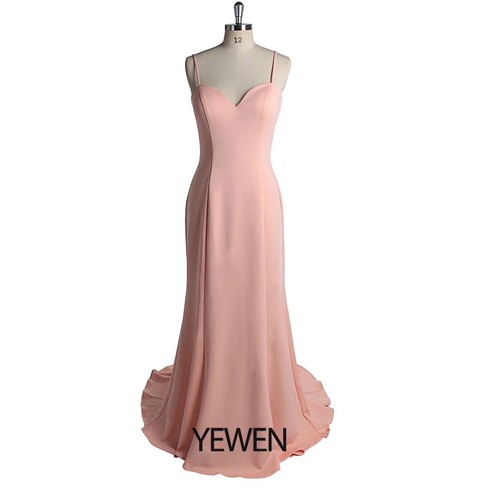 Peach Tulle Gown with Ruffled Train elegant party dresses woman Photography Props YEWEN Vestidos De Fiesta De Noche