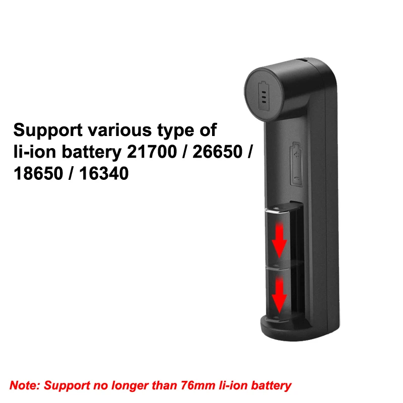 C1 Universal Portable USB Li-ion Battery Charger - Black (1 pc)