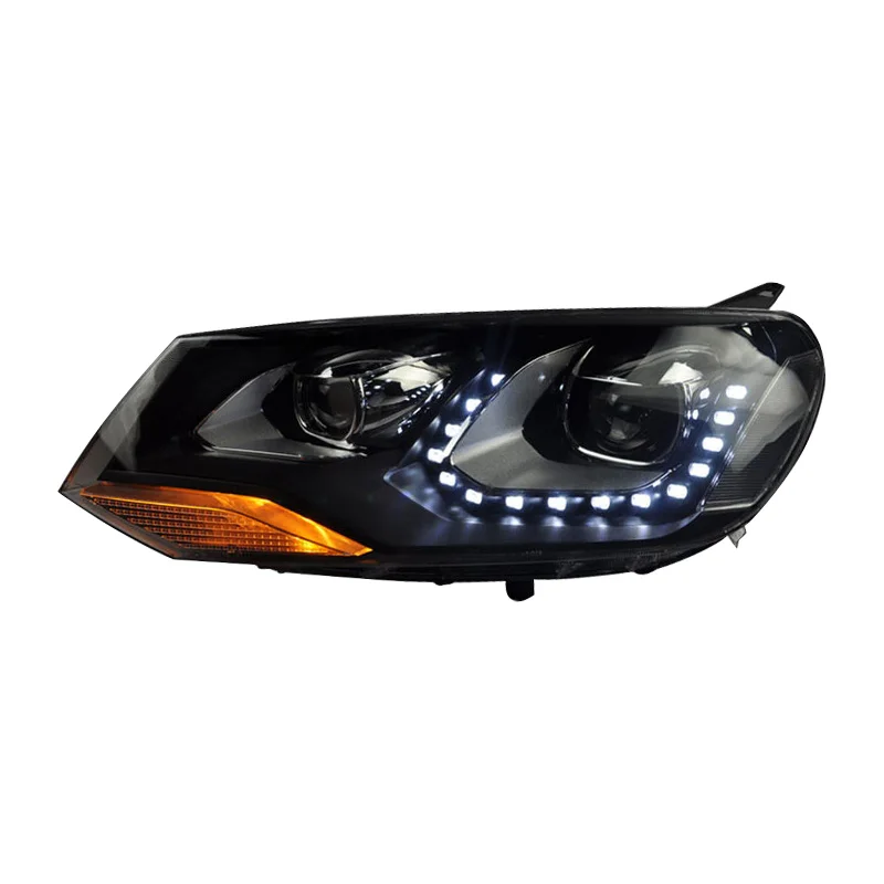 

11-15 Touareg headlamp assembly refitted with LED lens high configuration European tear eye headlamp light guide daytime running