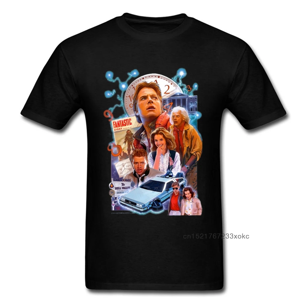 T-shirt uomo Back To The Future Tshirt Marty & His Fusion Powered Future Car 3D T Shirt fantascienza film top Delorean Tees