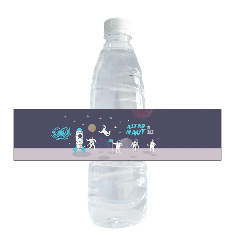 Outer Space Water Bottle Labels Rocket Ship Party Bottle Labels Kids Birthday Party Supplies Decor Astronaut Bottle Stickers