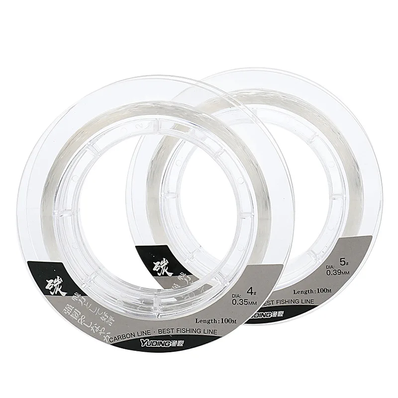 50M 100M 10-100LB 100% Fluorocarbon Fishing Line Strong Shock Leader Carbon Fiber Carp Fly Fishing Wire Cord Japan
