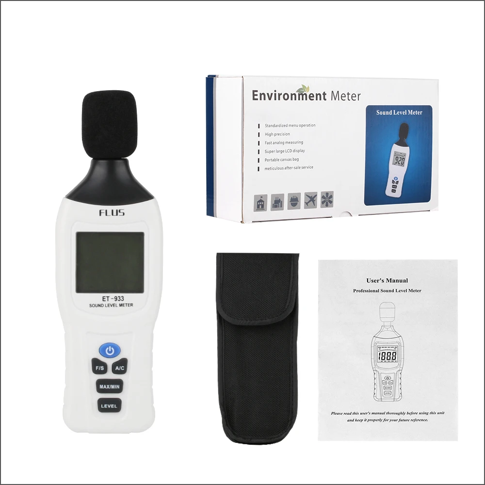 FLUS Sound Level Meters Digital Professional Sound Level Meter Sonometros Noise Audio Level Meter 30-130dB Decibels Meter