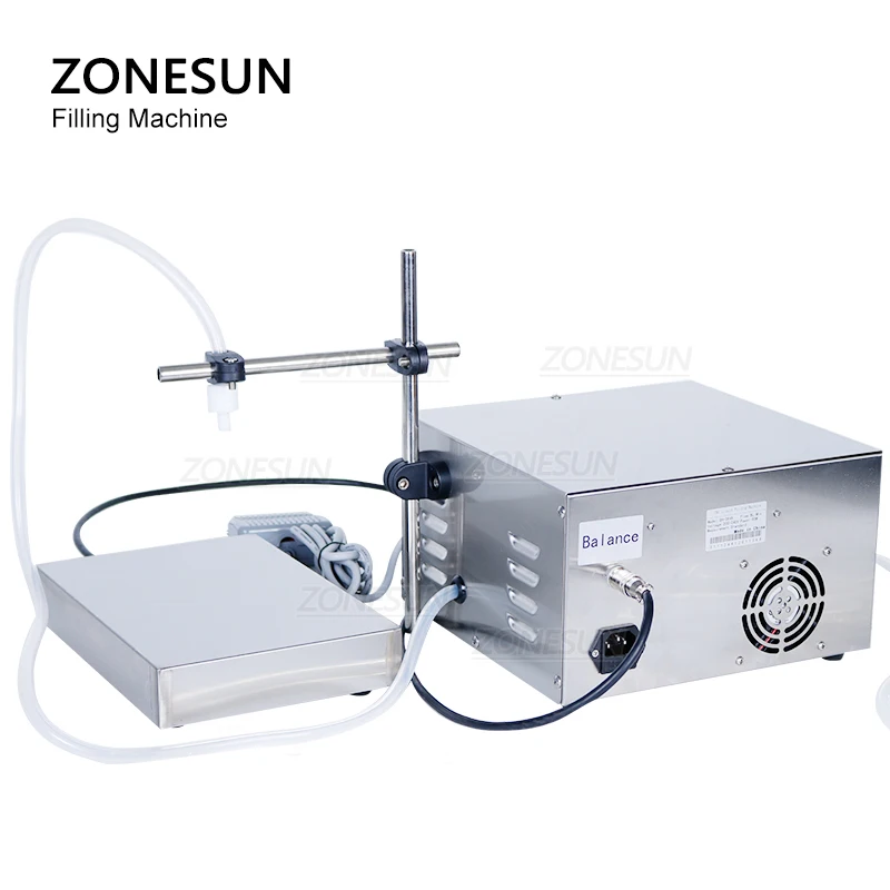 Zonesun tablete semiautomático para enchimento, bomba de diafragma para enchimento de garrafas de perfume e bebidas, máquina de suco de grau alimentício