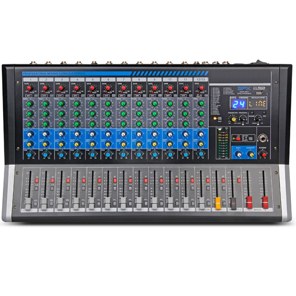 Professional Audio Mixer Bluetooth 6/ 8 Channels 12Channels DJ Mixer Console With DSP For Conference, Stage, Line Array Speaker