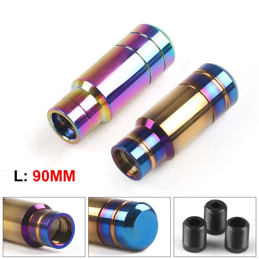 Universal 90MM/130MM/180MM Gear Shift Knob Manual Transmission Aluminum Shifter Lever Knob Neo Chrome/Bluing＆Gilding