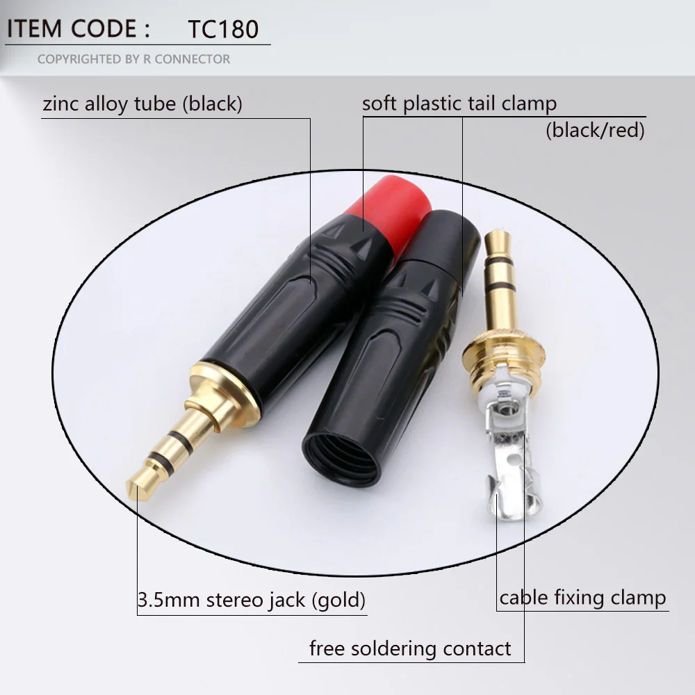 Imagem -03 - Conector de Fio de Solda com Polos Estéreo Conector Macho de 100 mm Conector de Fio de Solda Plug de Fone de Ouvido Faça Você Mesmo com Pinos de 3.5 mm com 3.5 Peças
