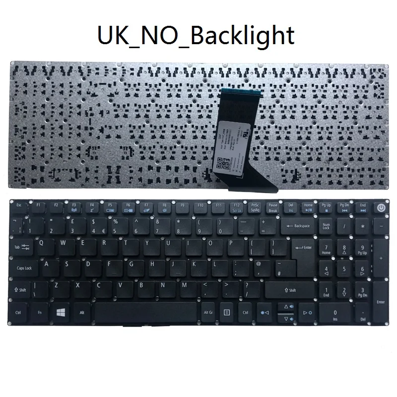 Teclado para portátil Acer Aspire, ruso/estadounidense/británico/español/Latino/alemán, para E5-573, E5-573T, E5-573G, E5-573TG, E5-523, E5-523G