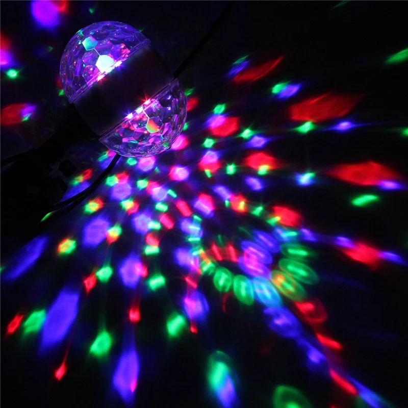 B22 LED ضوء المرحلة تأثير مصباح LED الكرة المرحلة AC85-265V ضوء RGB ضوء الدورية للحزب KTV برأسين RGB أضواء للمسرح