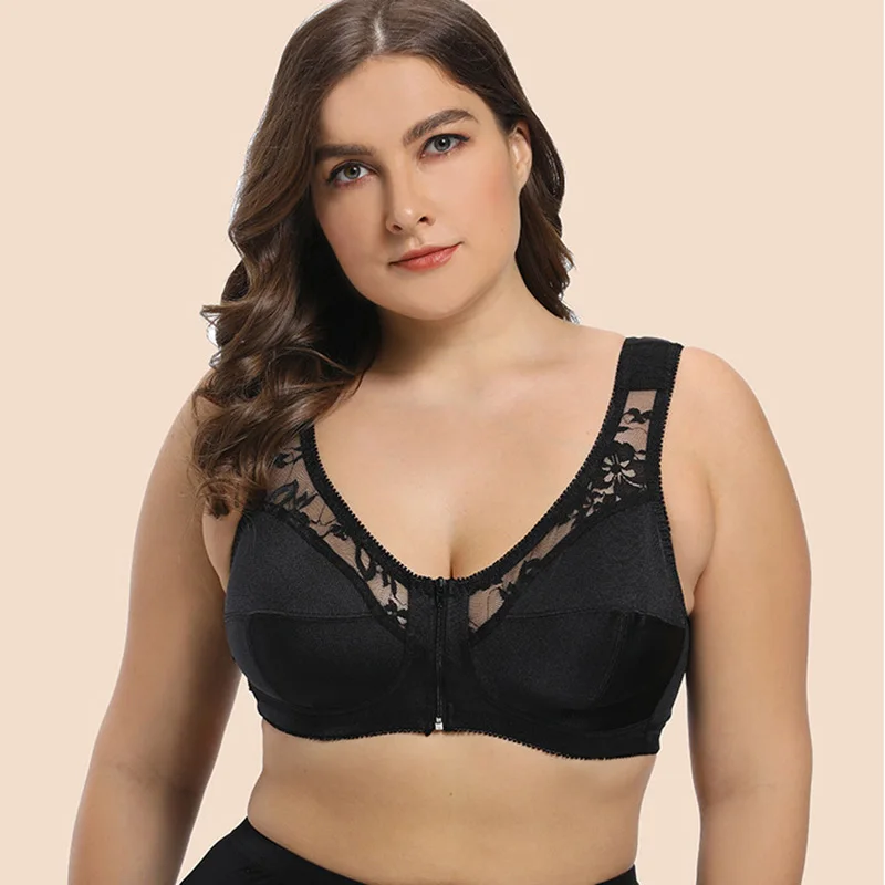 Push Up Bras Voor Vrouwen Volle Cup Kant Vest Beha Brasserie Plus Size C D E Cup Sexy Lingerie Zwart bras Voor Vrouwen Bralette Geen Pad