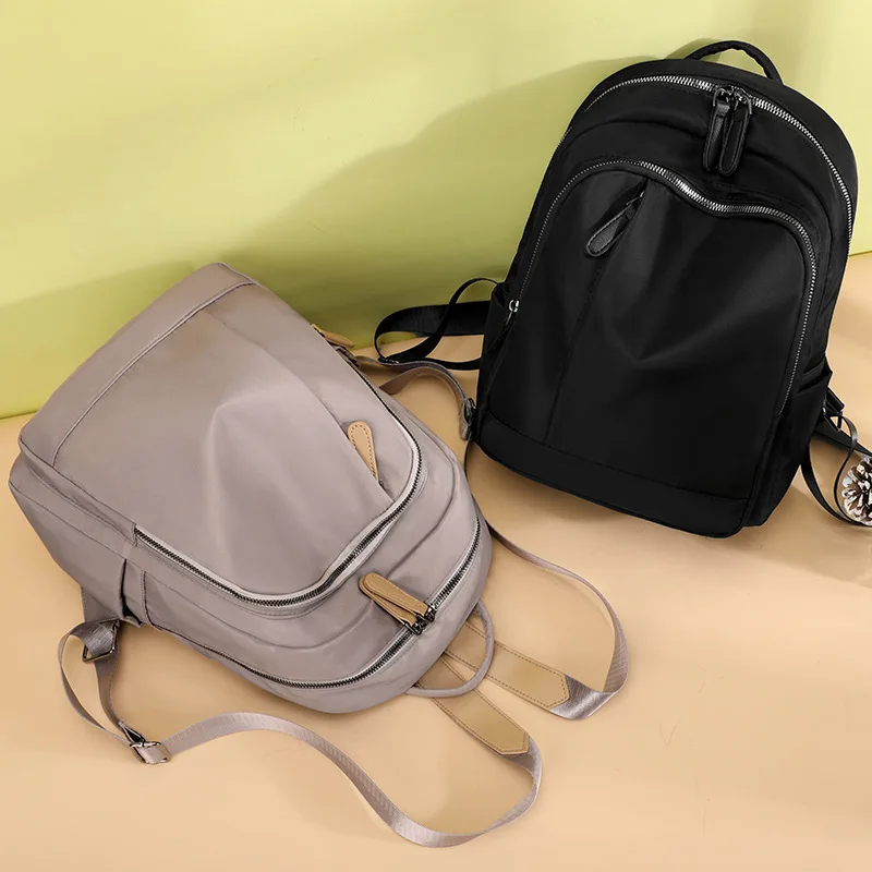 High Quality Oxford Backpack Simple Design Women Shoulder Bag Casual Travel Backpacks Youth Ladies School Bag Black&Khaki