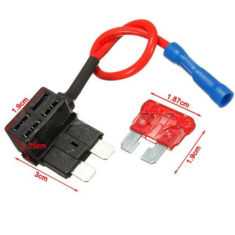 12V Fuse Holder Add-a-circuit TAP Adapter Micro Mini Standard ATM APM Blade Auto Fuse with 10A Blade Car Waterproof Power Socket