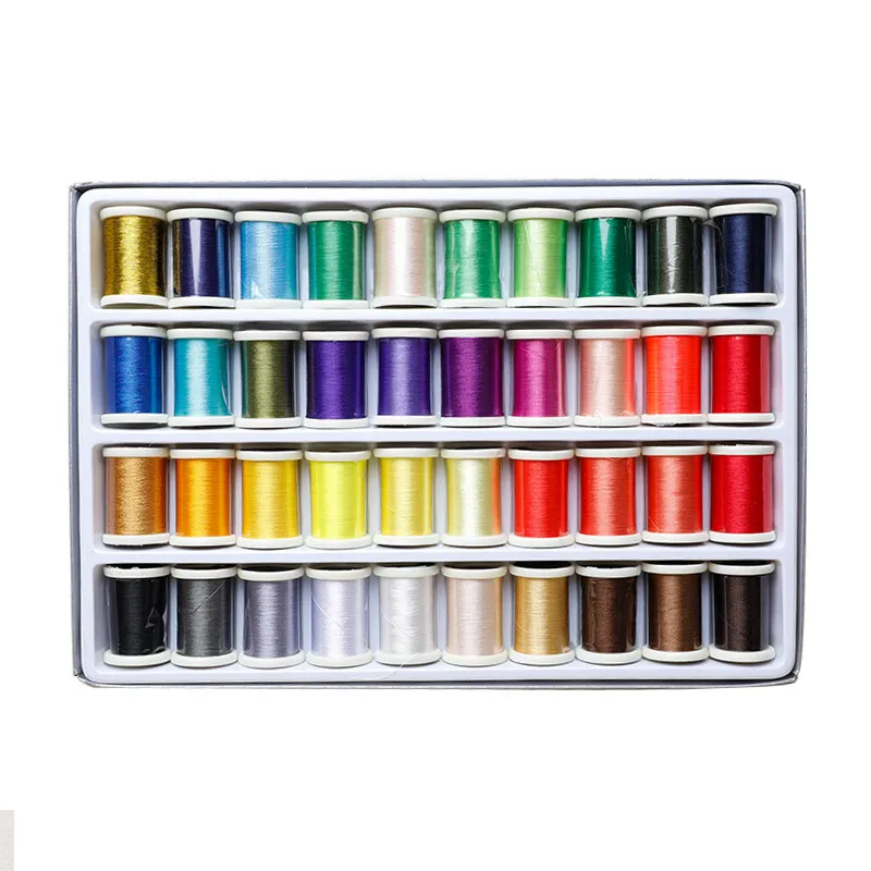 40pcs Mixed Color 135D/2 Polyester Embroidery Thread For Household Embroidery Machine Sewing Home 280M/roll Bright Color