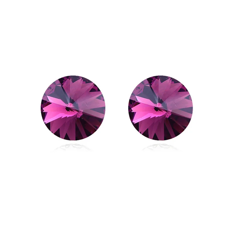 Ms Betti Round Stone Stud Earring Cute Simple Design 8/10/12/14mm  Rivori With Crystal From Austria 2021 Women Gift