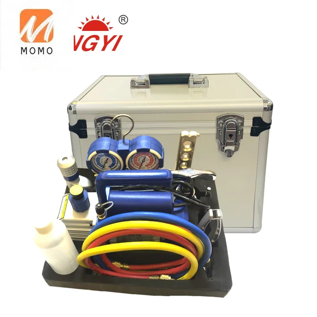 Portable Vacuum pump tool kit FT-8A Easy to Carry suit for refrigerants R410A, R22, R32, R134a, R407c