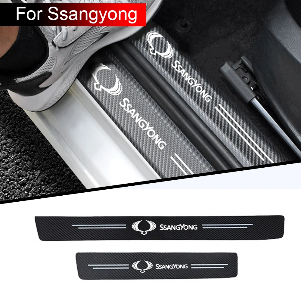 4pcs Car threshold Car sticker for Ssangyong Actyon 1 2 Chairman Istana Korando ck kj Musso Rexton Rodius XLV Turismo Stavic