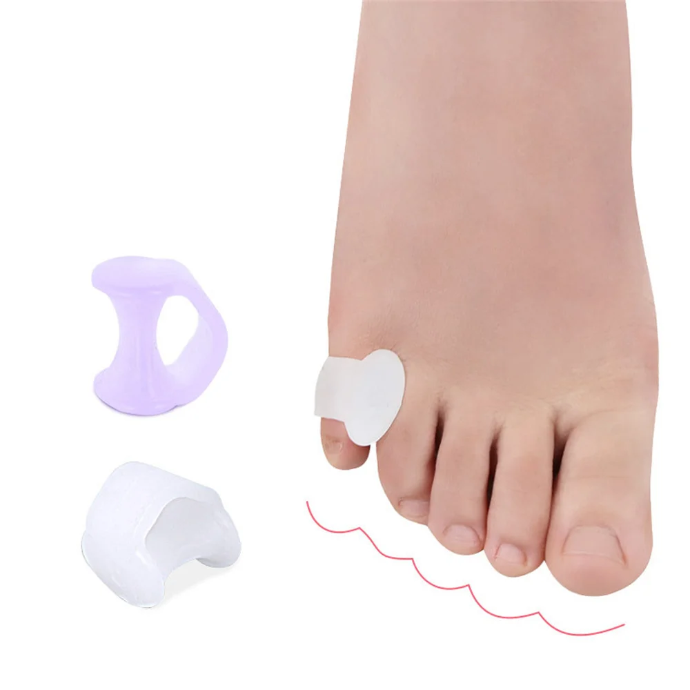 1Pair Little Toe Ring Tail Finger Separator Bunion Overlapped Corrector Silicone Gel Hallux Valgus Pain Relief Pad Foot Care Too