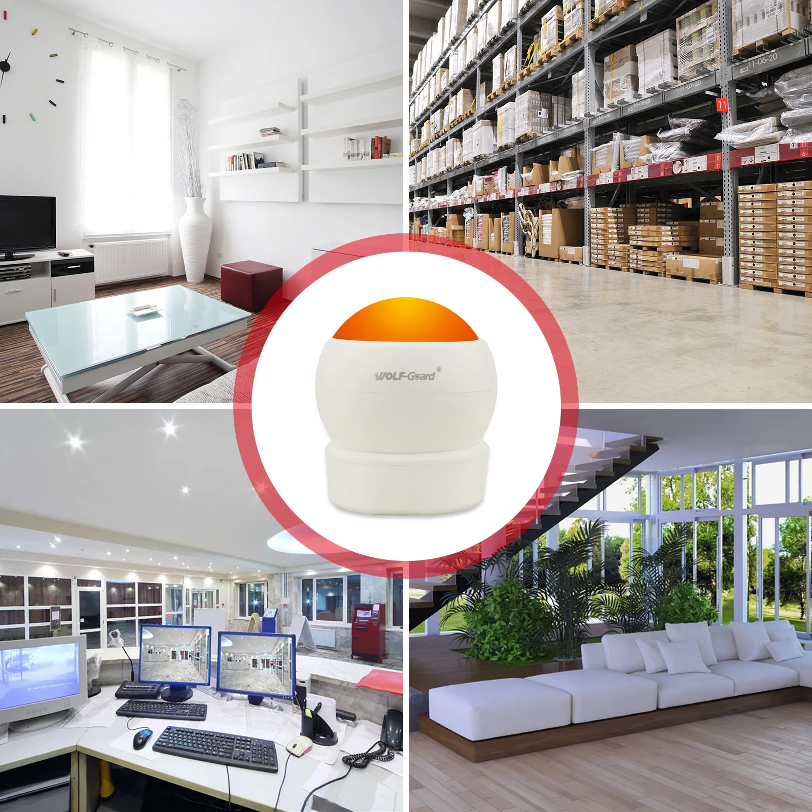 Wolf Guard HW-W09 Mini WiFi PIR Motion Detector Human Infrared Sensor Tuya APP Notification, 5M Detection Distance Alexa Google