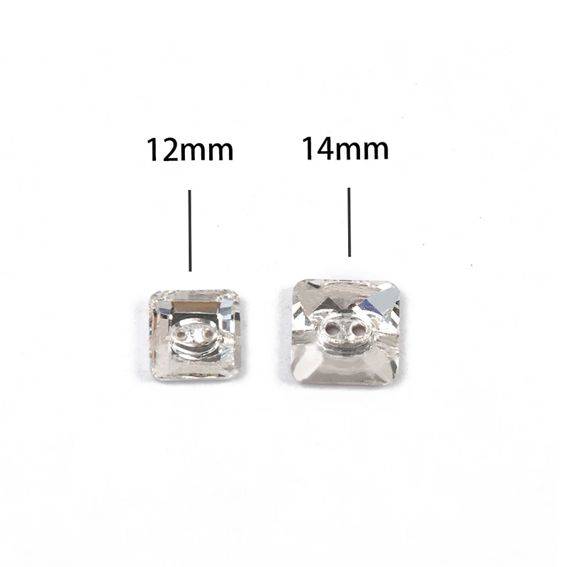 YANRUO 3017 All Sizes Crystal Clear Square Luxury Glass Rhinestones Sewing Items Decorative Buttons For Crafts