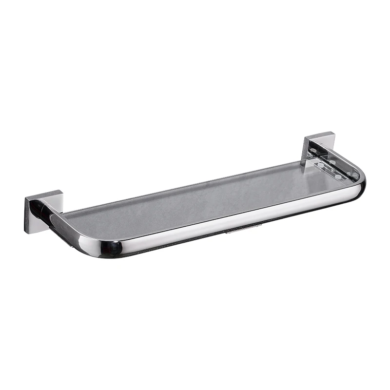 Imagem -06 - Stainless Steel Banheiro Prateleiras Polido Rack Wall Mounted Shelf Suporte de Toalha Toalheiro Vidro Cromado Punch Hardware 304