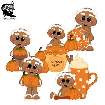 パンプキンスパイスジンガーズカッティングダイ,クリスマス,秋のコレクション,手工芸品のスクラップブッキングカード用の金属ステンシル