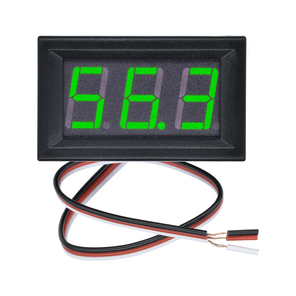 0.56 "Digital Voltmeter DC 5V-30V Digital Voltmeter Panel Meter Tegangan Merah/Biru/Hijau untuk 6V 12V Electromobile Motor Mobil