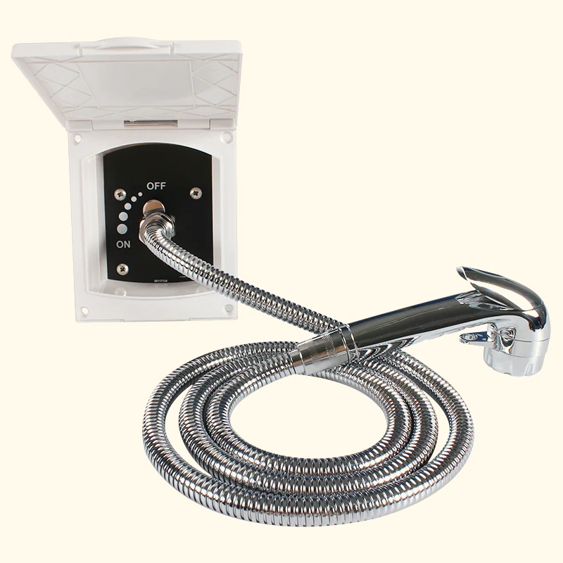 DREAMRV White Exterior Shower Box Kit Water Inlet And Outlet Function For RV Accessories