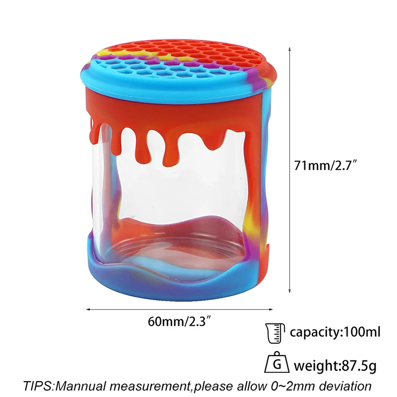 Glass Storage Container with Lid, Sealed Can, Airtight Stash Jar, Luminous, 100ml