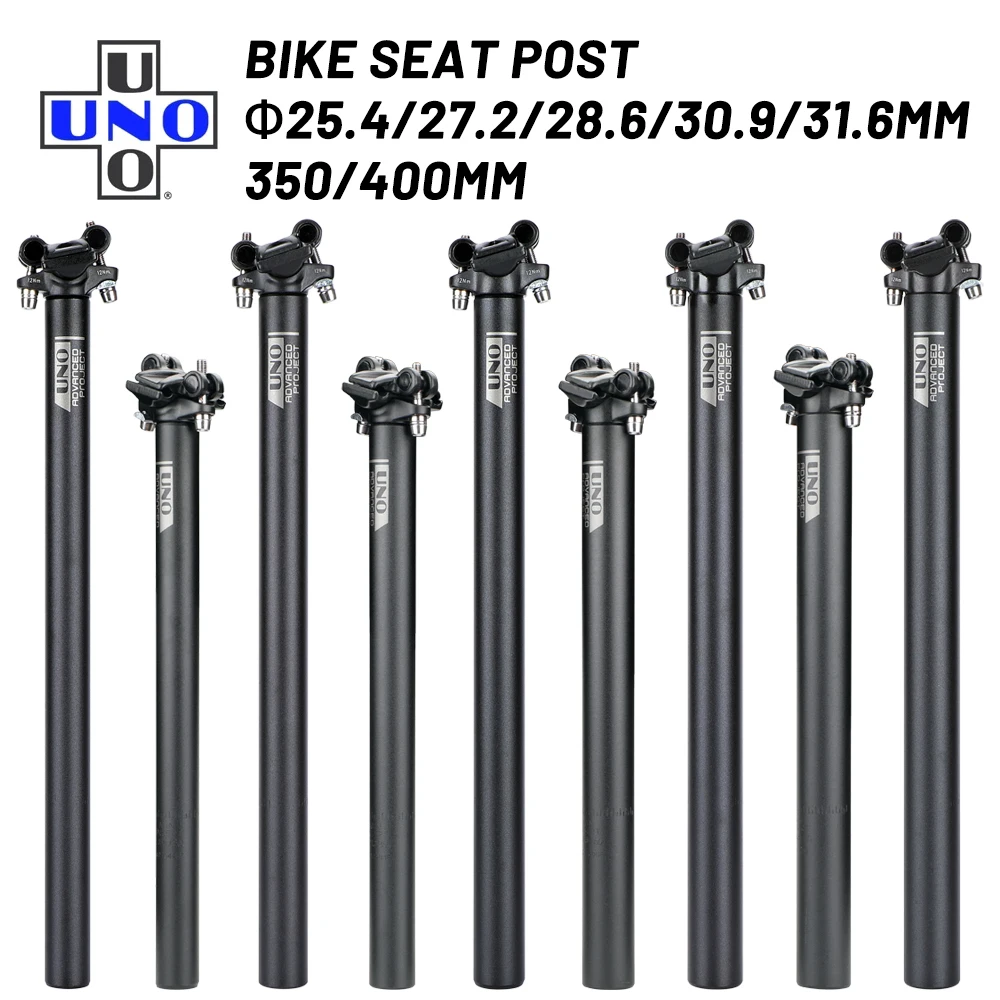 UNO siodełko rowerowe Post Ultralight aluminium MTB sztyca 25.4/27.2/28.6/30.9/31.6*350/400mm siodełko do roweru górskiego i szosowego części rury