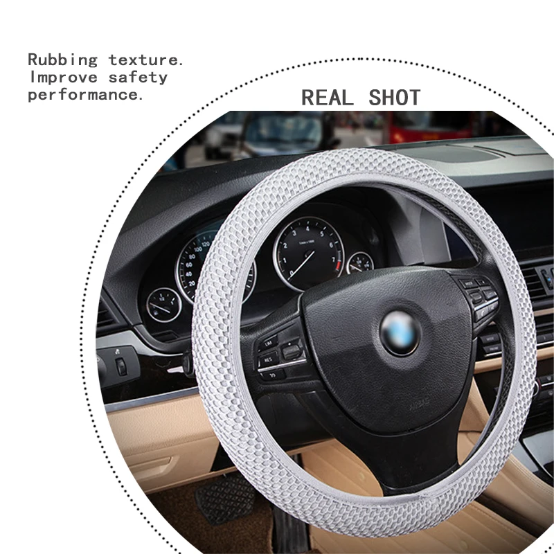 Four Seasons 38cm Car Steering Wheel Cover Breathable Protector for Skoda Octavia A5 A7 2 Rapid Fabia Yeti Superb Mini Cooper