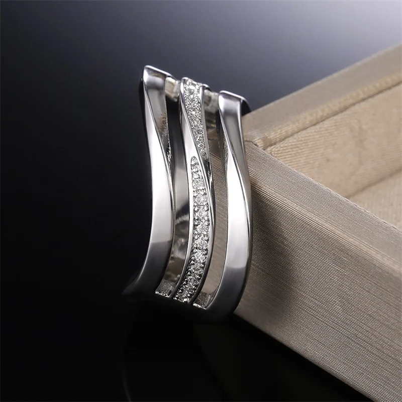CAOSHI موضة موجة تصميم خواتم الاصبع للنساء الرجال عالية الجودة الفضة اللون خاتم الزواج اكسسوارات بسيطة مجوهرات Hot البيع
