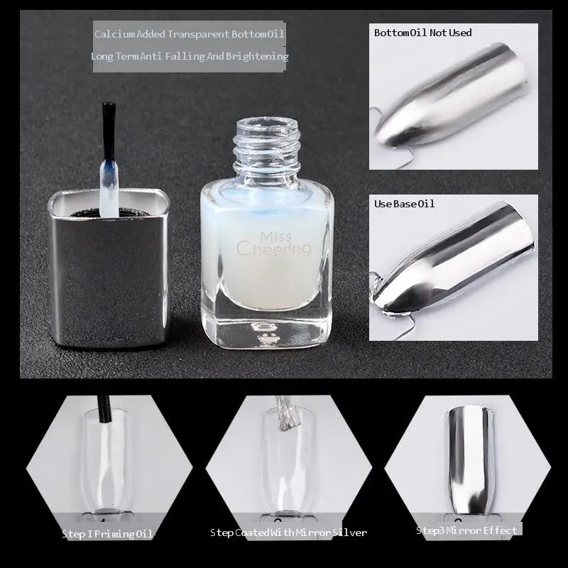 7ml Capacity Silver Plating Effect Fashionable And Shining Metal Mirror UV Gel Nail Polish Soak Off LED Varnish Art Manicure