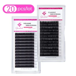 Genie 20pcs/lot All Sizes Mink individual lash Extensions hybrid set volume eyelash extensions mega volume individual eyelashes