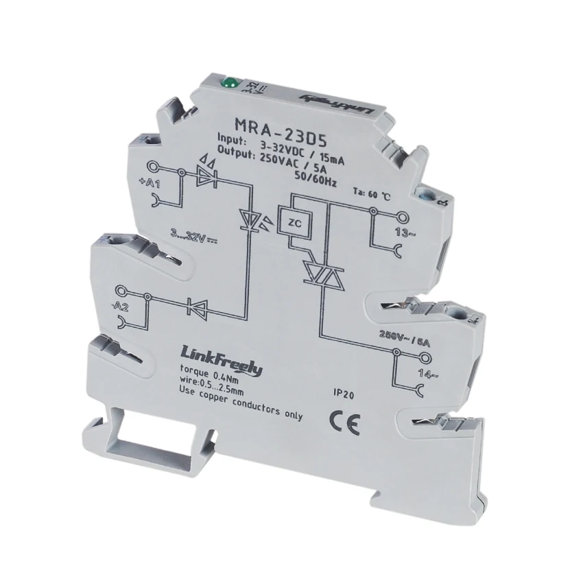 MRA Ultra Slim Solid State Rely Module Din DC to AC SSR 5V 12V 24VDC In 250VAC Out Smart Voltage Control Interface Relay Switch