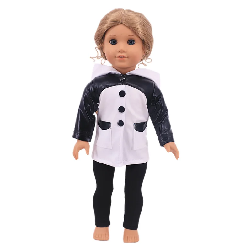 Panda bonito ternos roupas de boneca sapatos acessórios para 18 Polegada boneca americana & 43cm reborn bebê boneca acessórios brinquedo das crianças presente