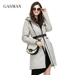 GASMAN 2022 New Spring Autumn Jacket Trench coat women long parka Thin Cotton Fashion  Warm high quality women's jackets 81872