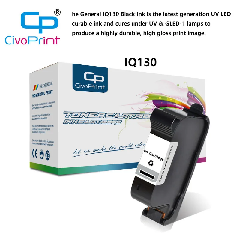 Civoprint IQ130 ink cartridge General IQ130 Black Ink latest generation UV LED curable ink